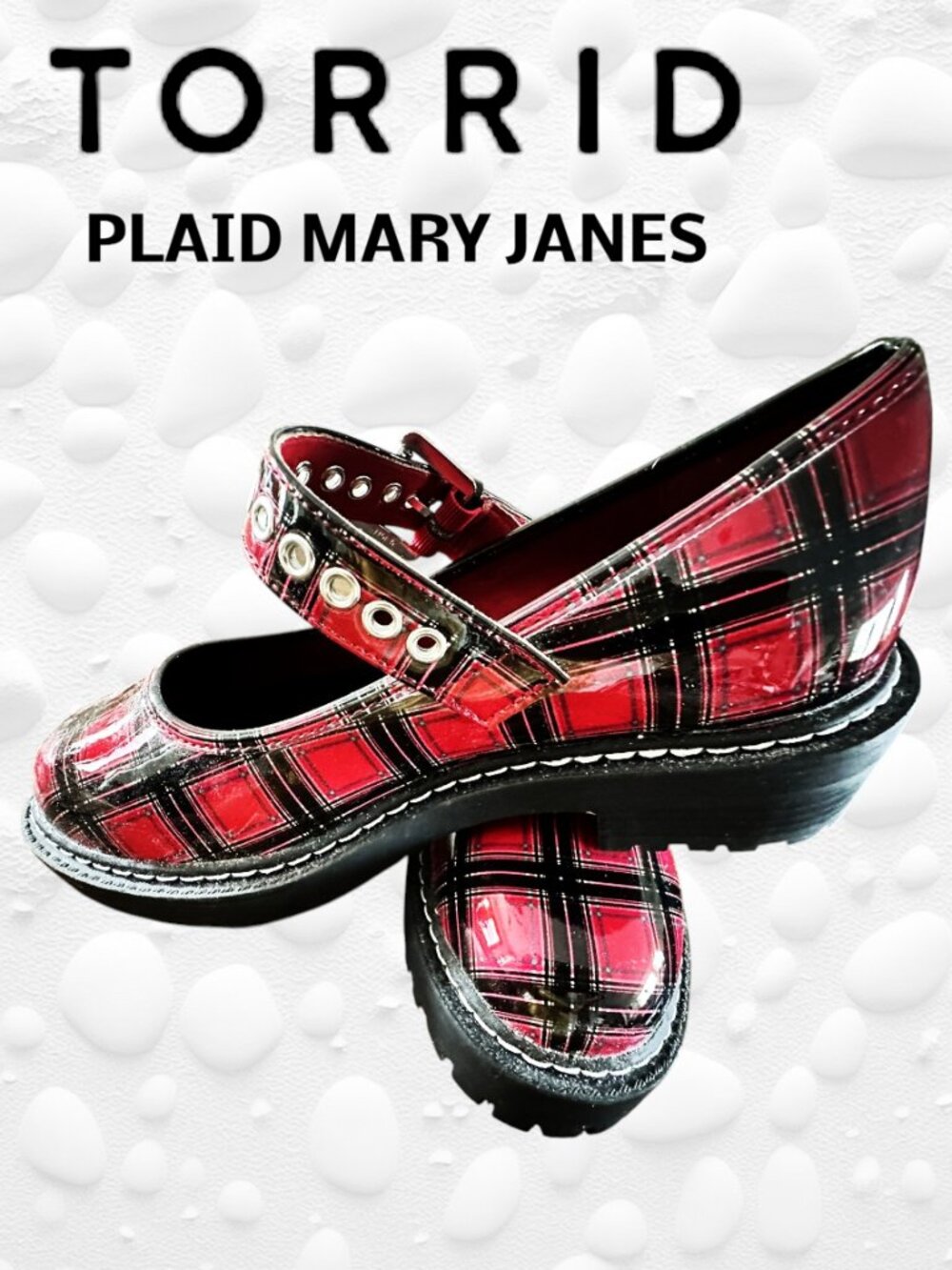 🩰 Torrid Red Plaid Mary Janes – Size 8EE (Fits Like 8 Wide)